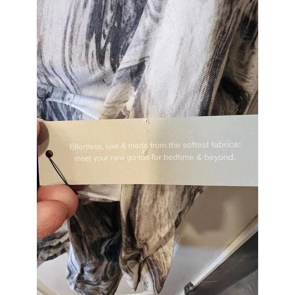 Alfani Intimates Women’s Pajama Top Size XL Grey Marble Short Sleeve NWT - Picture 5 of 7